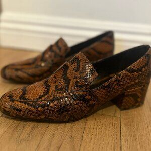 Freda Salvator Leather Snakeskin Loafers